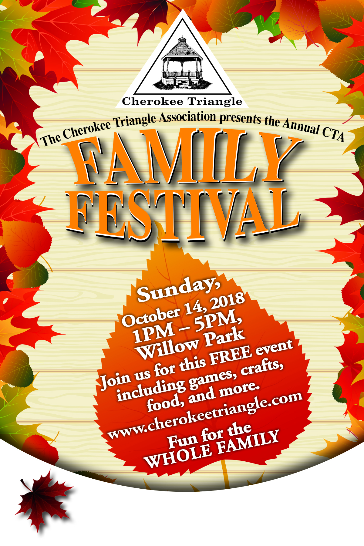 Don’t this coming Sunday afternoon’s Cherokee Triangle Family